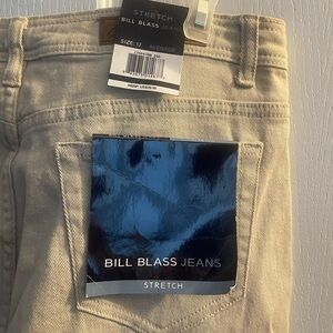 Bill Blass Cream Stretch Jeans